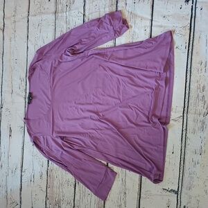 Slinky Brand Light Purple Cutout Sleeve Tunic Top L Made in USA